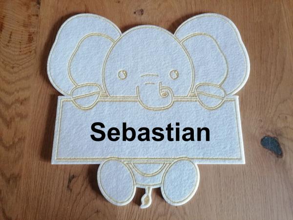 Personalsiertes Türschild Elefant